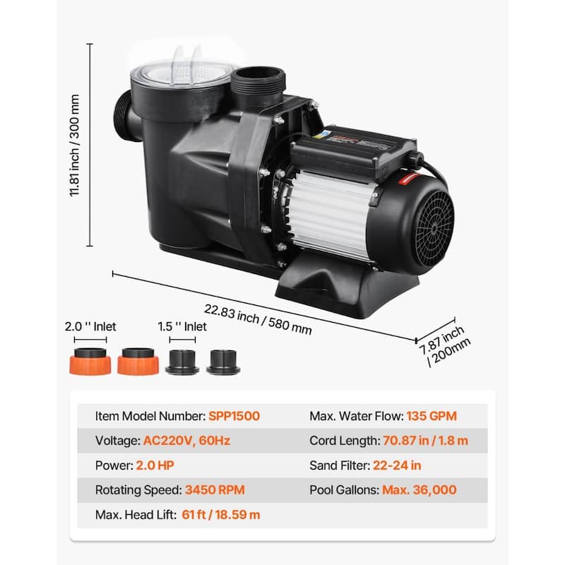Above Ground Pool Pump with Motor for Efficient Water Circulation