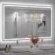 preview thumbnail 159 of 161, Large LED Bathroom mirror Tempered Glass Dimmable Anti-Fog Vanity Mirror 60x36