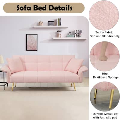 Teddy Velvet Convertible Sofa - Adjustable for Comfort