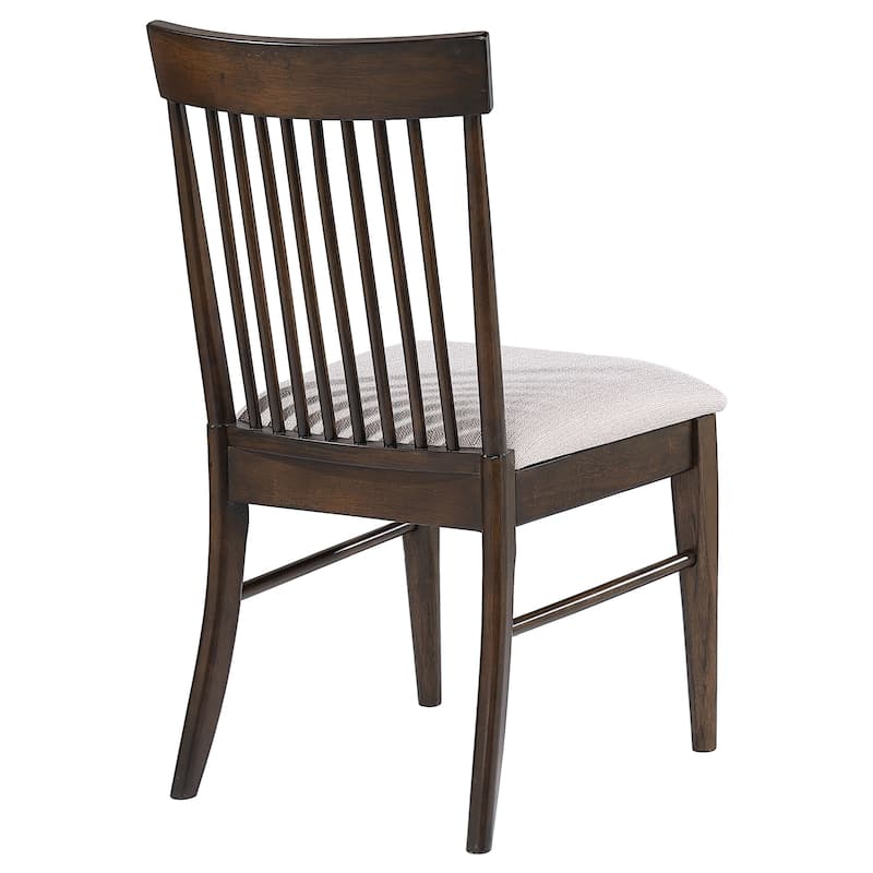 2pc Set Mid-Century Dining Side Chairs Foam Padded Seat Classic Spindle Backwood Kitchen