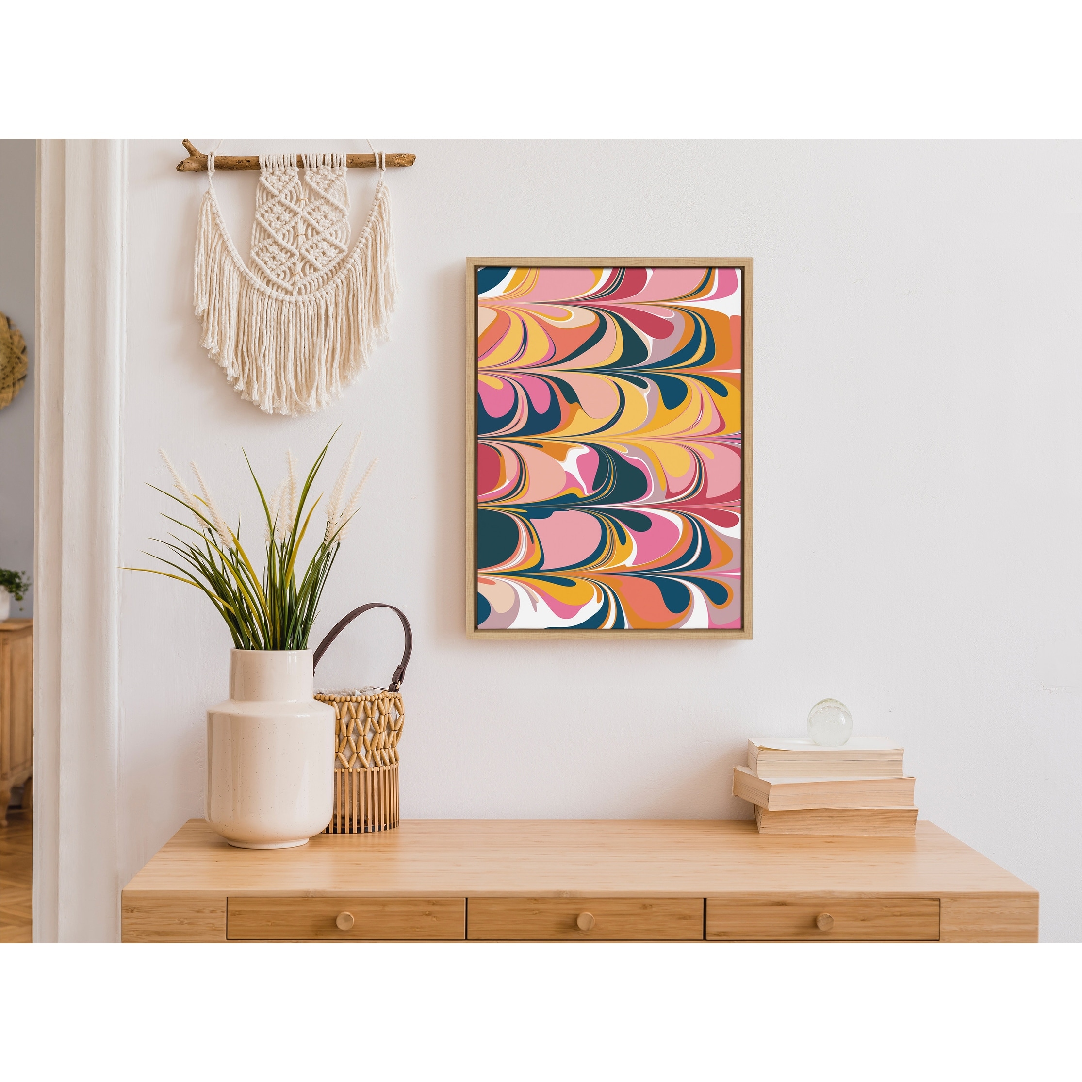 Kate and Laurel Sylvie Colorful Framed Canvas by Apricot and Birch On  Sale Bed Bath  Beyond 32662983