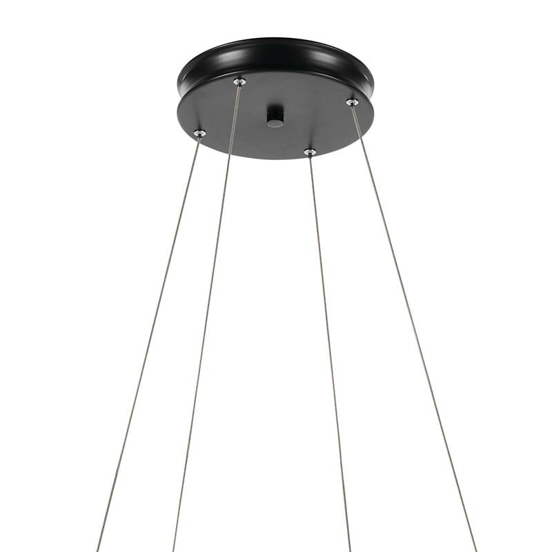 Larousse 39.5 Inch LED Chandelier in Black and Champagne Bronze