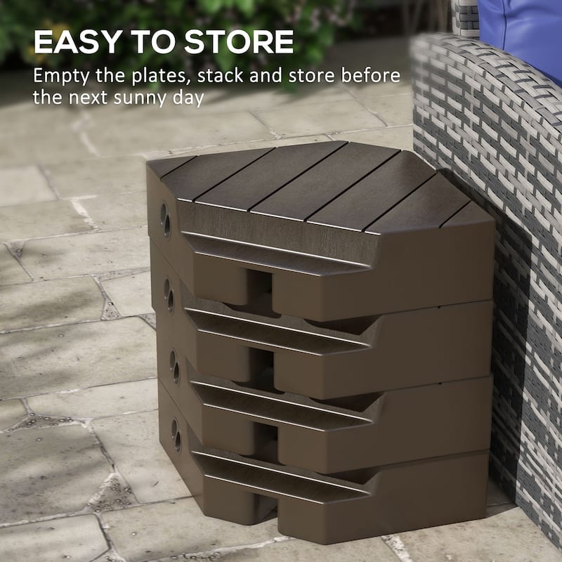 Outsunny 4 Piece Patio Cantilever Umbrella Base Weight Set, Outdoor Offset Umbrella Weights for Umbrella Stand