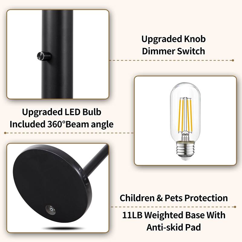 Brio 85" 3-Light Modern Gold Crystal Arc Floor Lamp - 85