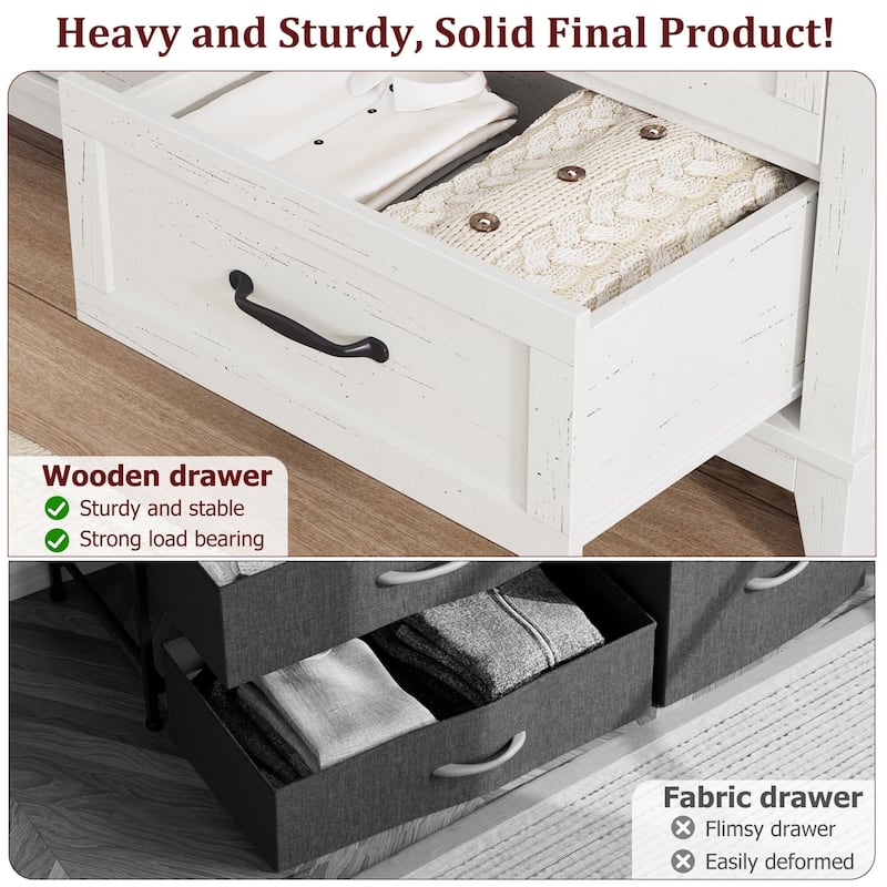 47" Wide Drawer Dresser, with Storage Freestanding