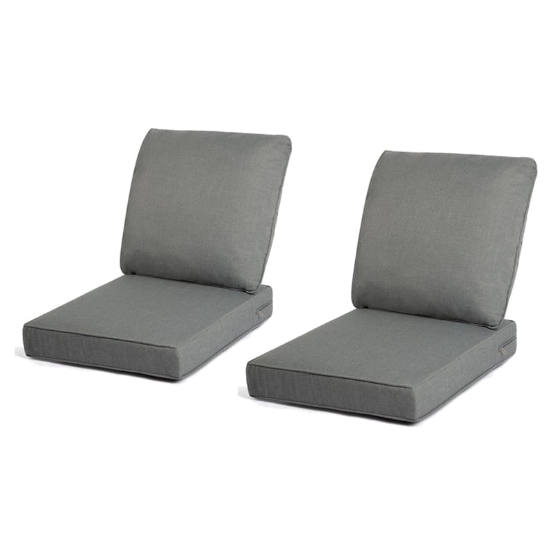 24 x 22 in. 2-Piece Deep Seating Outdoor Lounge Chair Cushions - Dark Grey