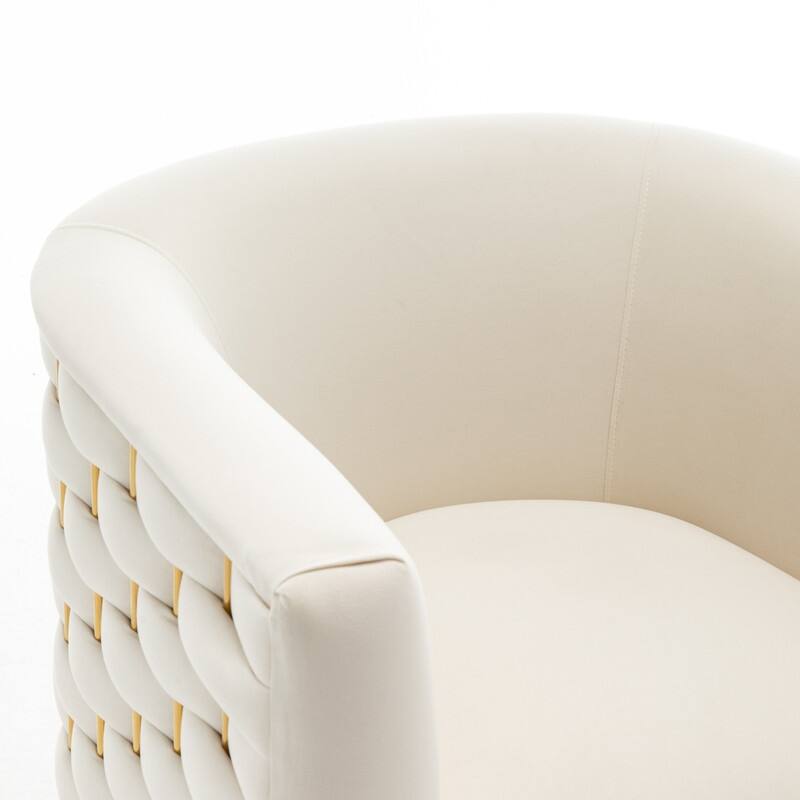 Modern Glam Velvet Upholstered 360 Degree Swivel Barrel Chair Set of 2