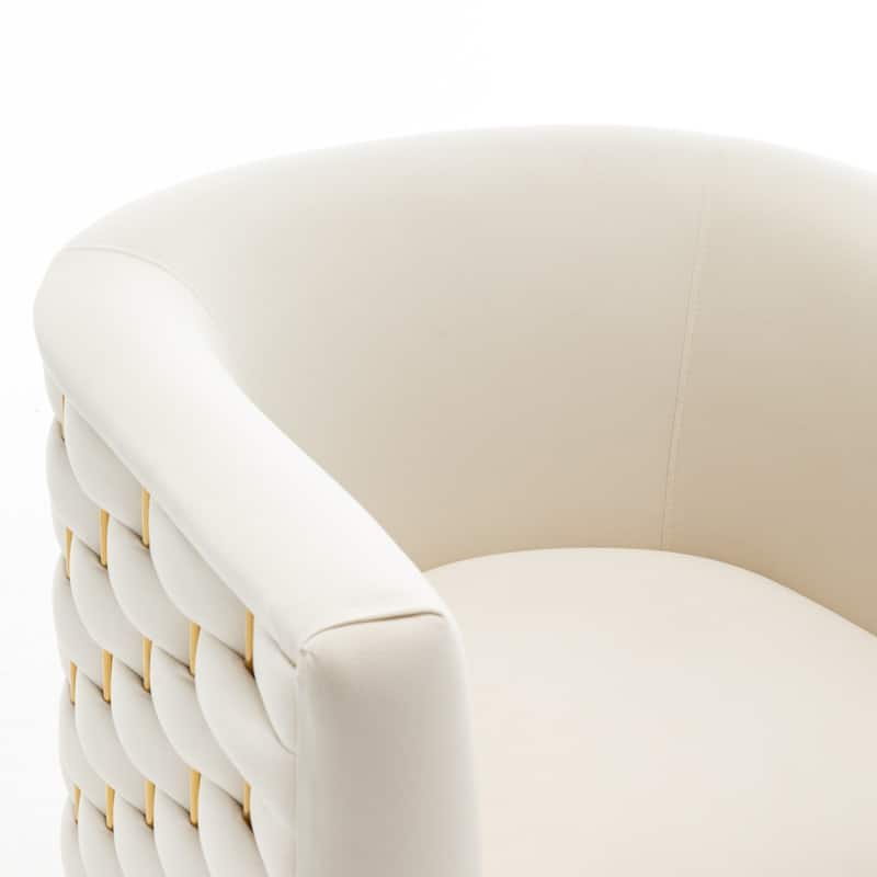 Modern Glam Velvet Upholstered 360 Degree Swivel Barrel Chair