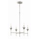 preview thumbnail 7 of 9, Broche 4 Light Antique Silver Chandelier - 28"W x 28"H x 28"D
