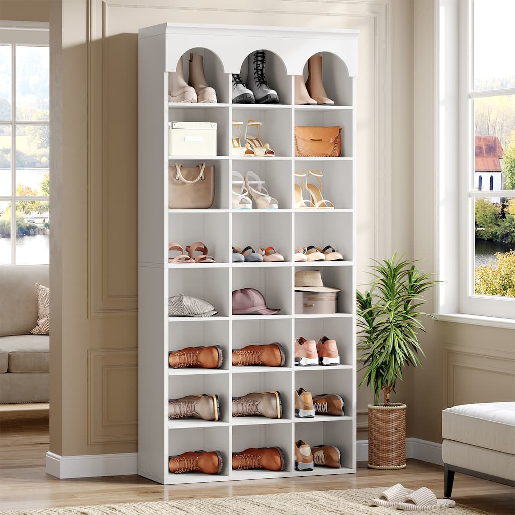 8-Tier Freestanding Shoes Rack Organizer with 24 Cubbies