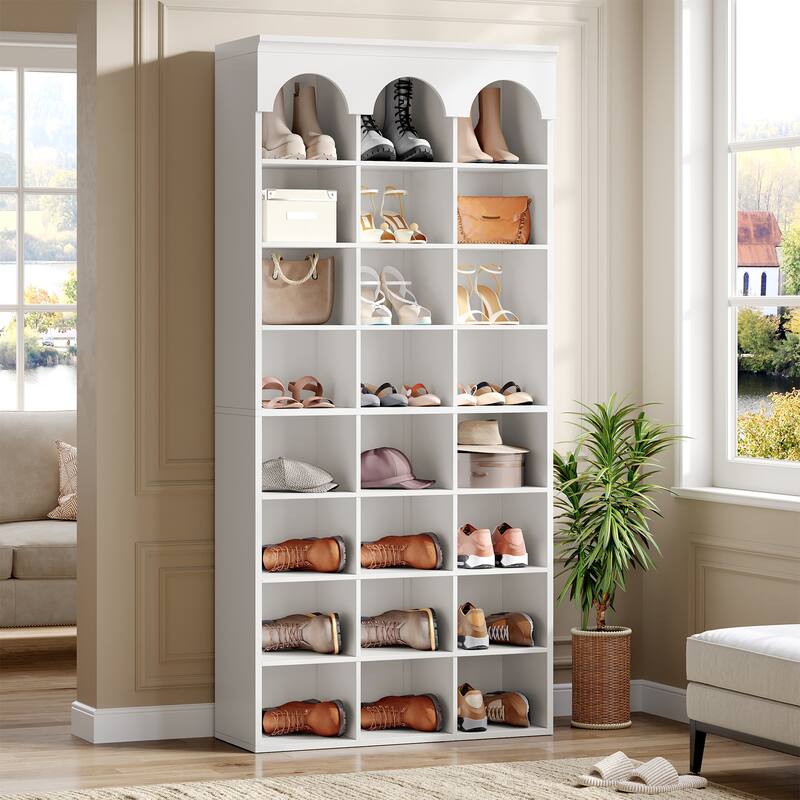 8-Tier Shoe Storage Cabinet with 24 Cubbies