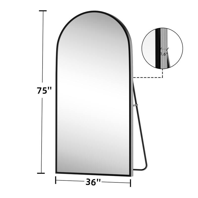 Aluminum Alloy Fine Edge Right Angle Full Length Mirror