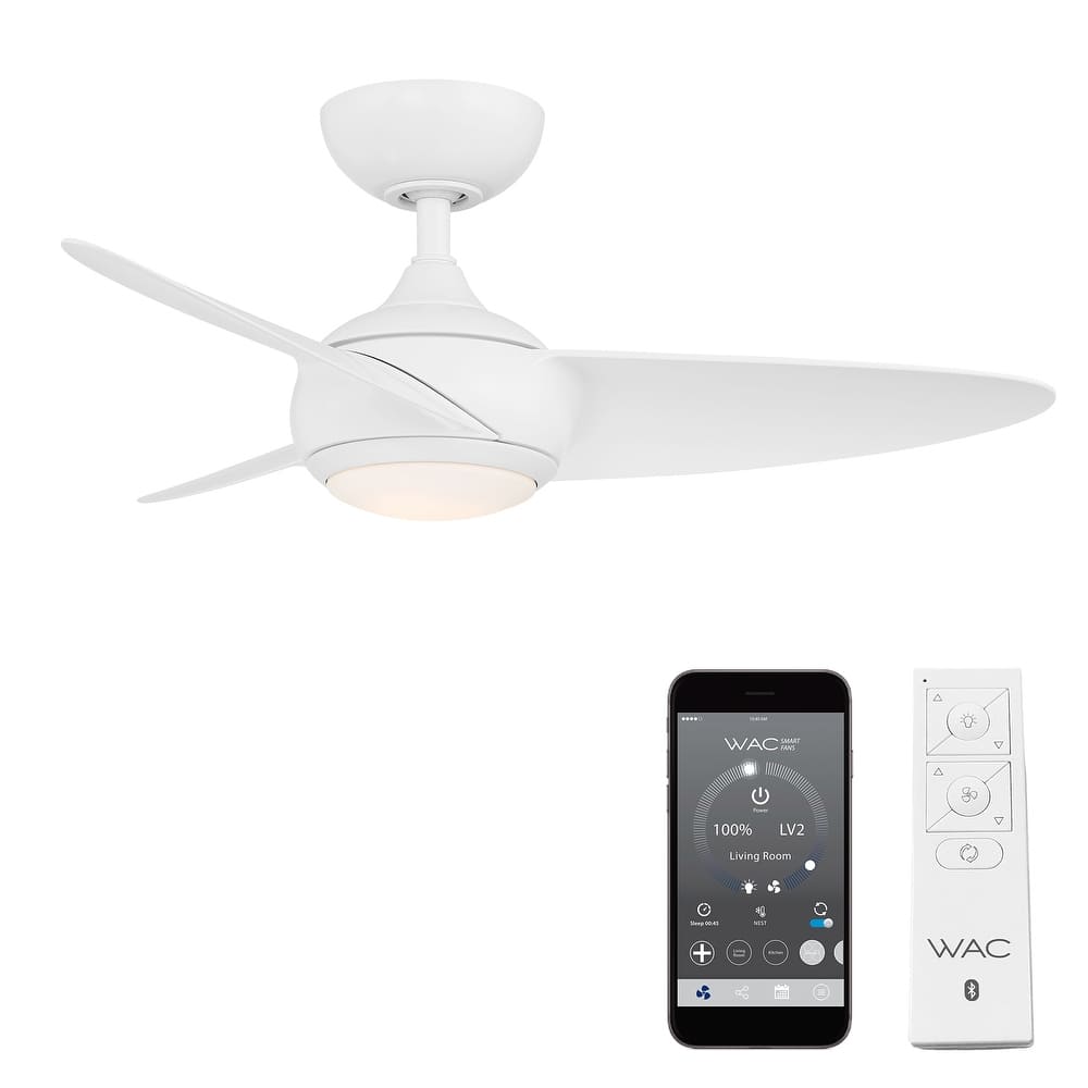 Loft Indoor Outdoor 3-Blade Smart Ceiling Fan 38in with 3000K LED and Remote Control-REMOVE FINISH - 38