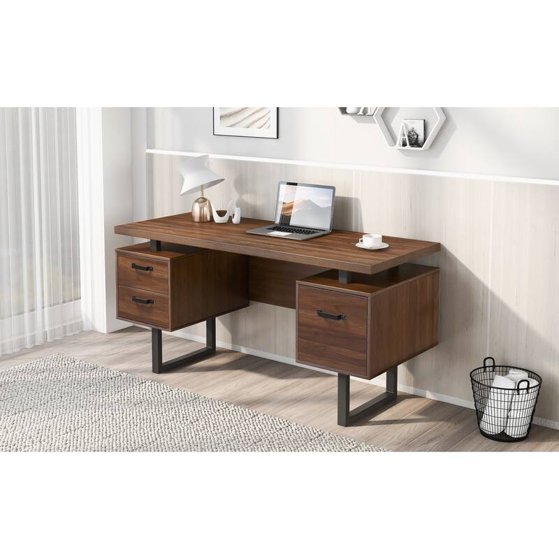 Floor Computer Writing Desk with Drawers Hutch Desk Student Desks