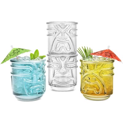 Final Touch Tiki Tumblers Set of 4 Tumblers - 12 Oz