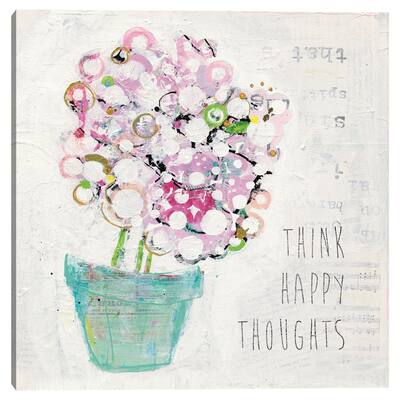 Think Happy Thoughts by Kellie Day Canvas Art Print