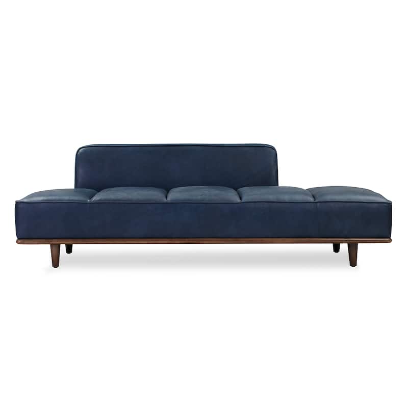 Poly & Bark Jasper Daybed - Full Grain Genuine Italian Leather - Midnight Blue
