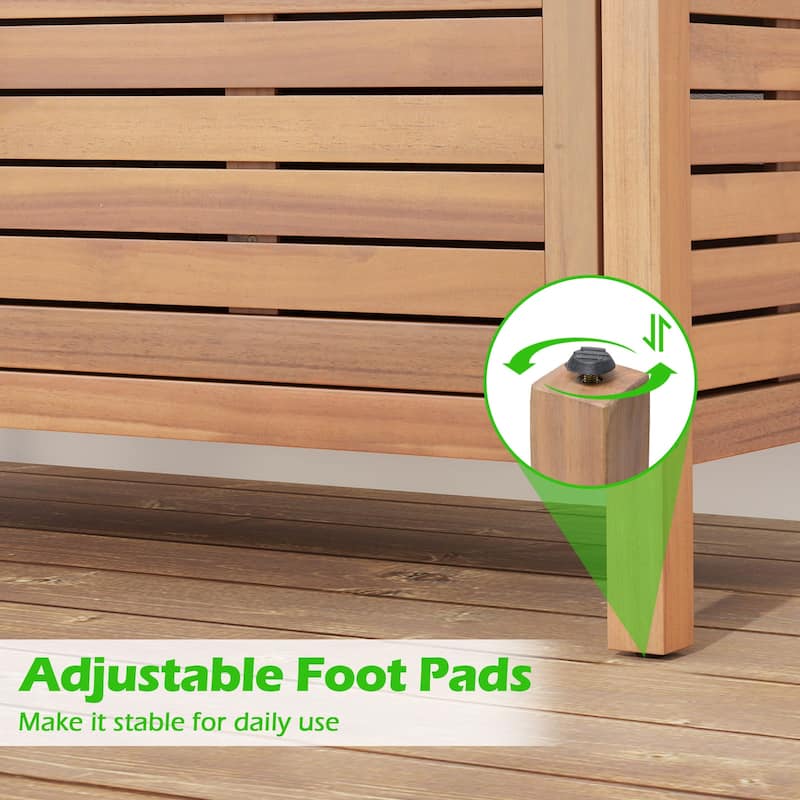 Gymax 2-Door Patio Storage Cabinet w/ Faux Marble Top Wooden Sideboard