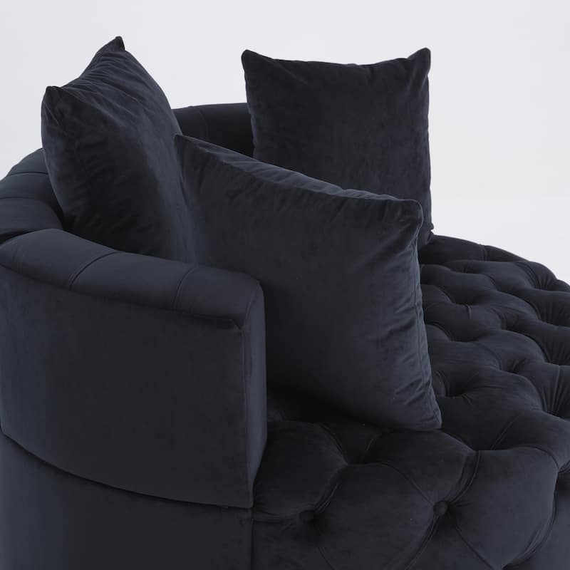 40.6''Wide Accent Sofa Chair, Upholstered Velvet Barrel Sofa Chair
