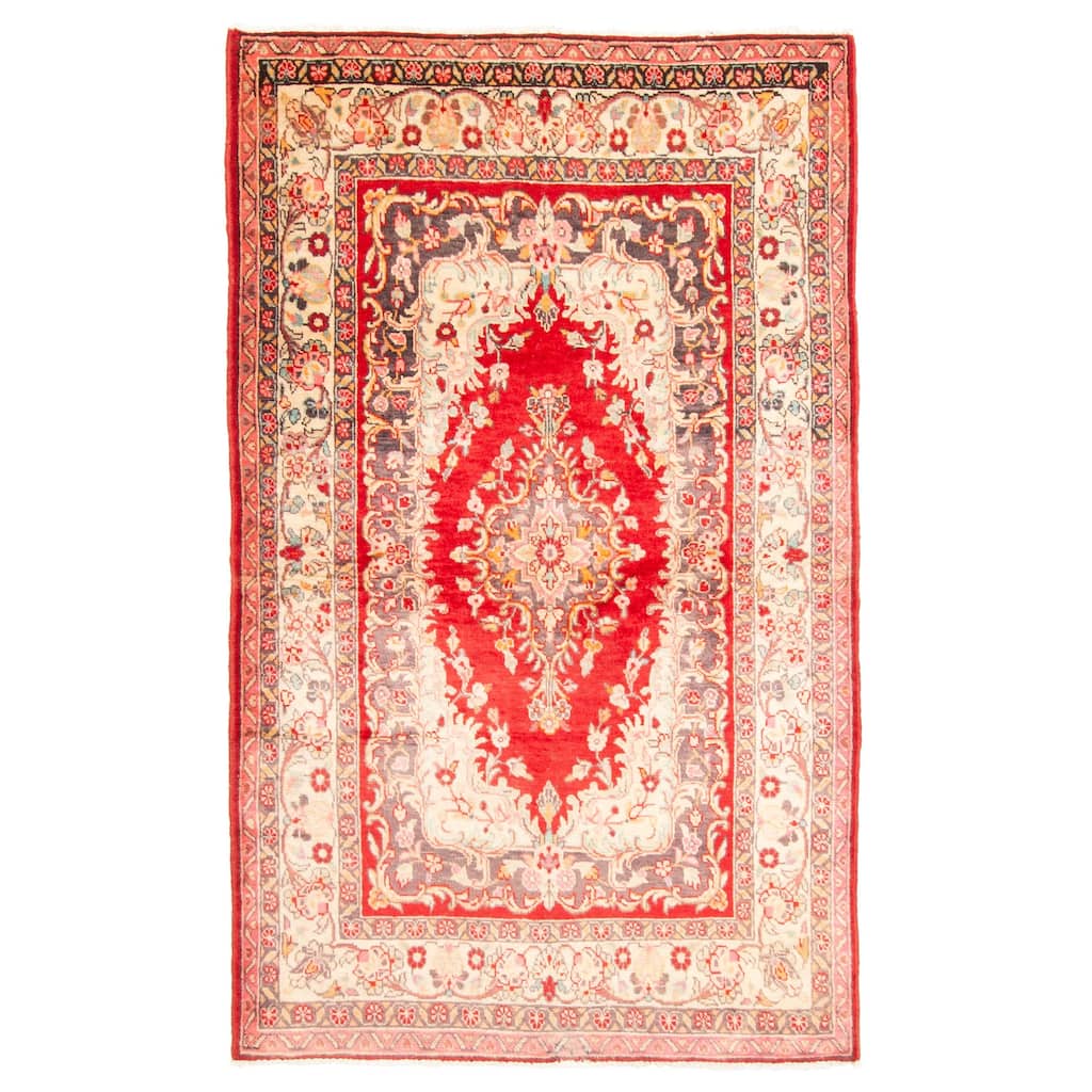 ECARPETGALLERY Hand-knotted Kayseri Beige Wool Rug - 4'3 x 7'3