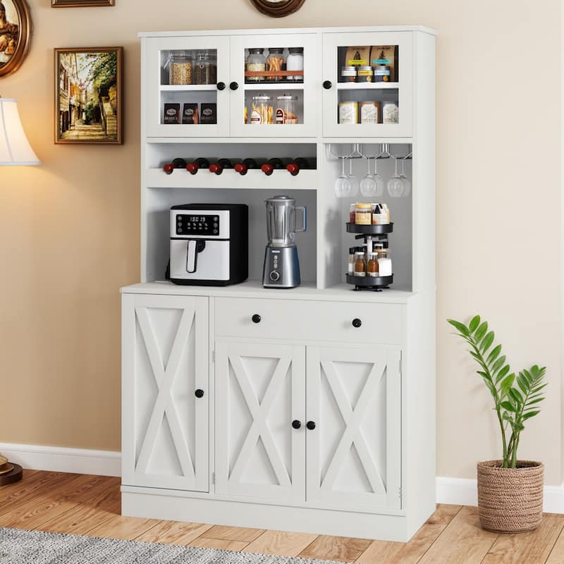 Moasis 71''H Kitchen Pantry Storage Cabinet - 40.9"L x 15.7"W x 71"H