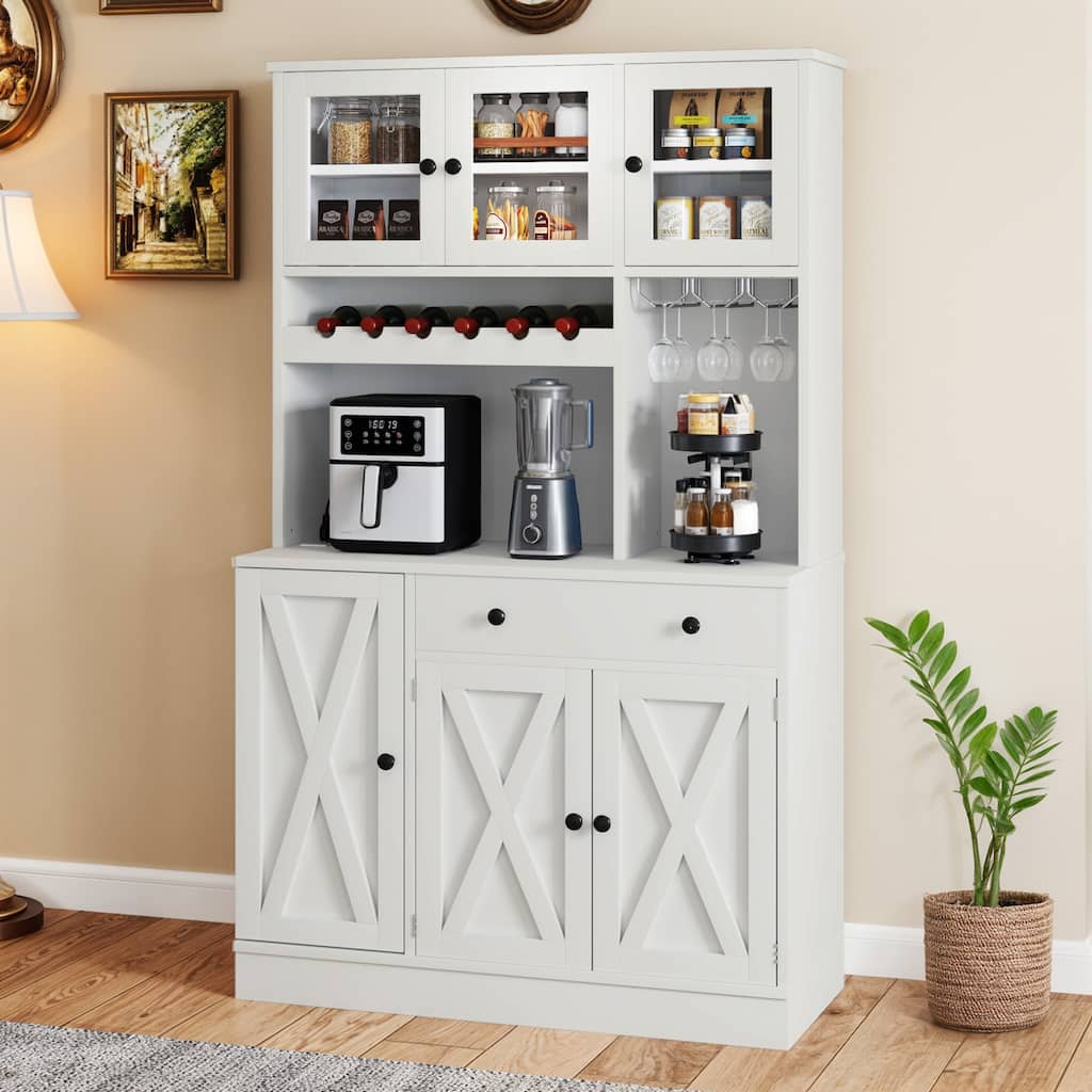 Moasis 71''H Kitchen Pantry Storage Cabinet - 40.9"L x 15.7"W x 71"H