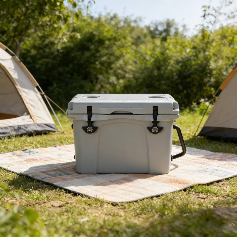 25QT Portable Cooler, Insulated Hard Cooler with Bottle Opener, Cup Holder, Forming Ruler, Travel, Beach, Camping, Fishing