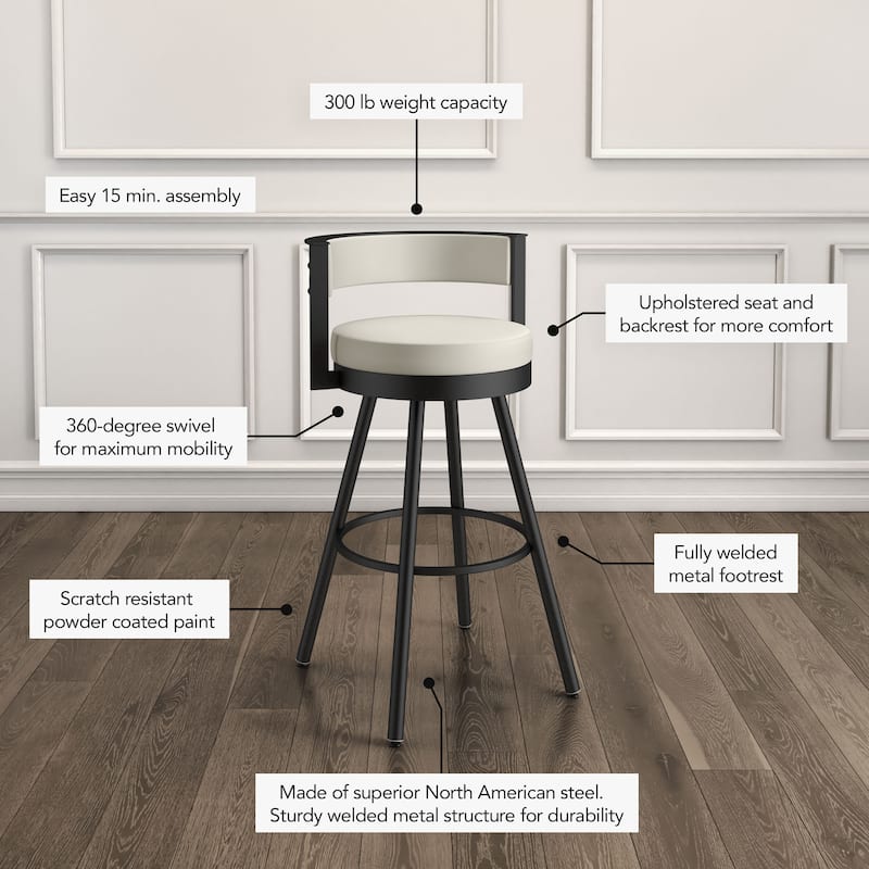 Amisco Eller Swivel Counter and Bar Stool