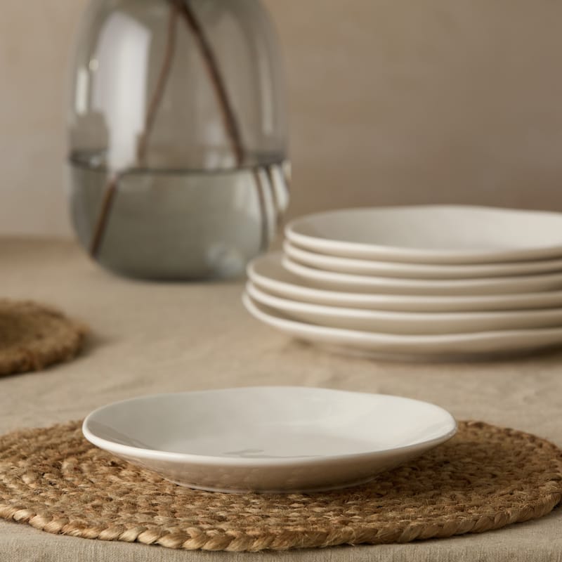 Certified International Linen Cream 9" Salad/Dessert Plates,Set of 4 - 9'' W x 9'' D x 1.25'' H