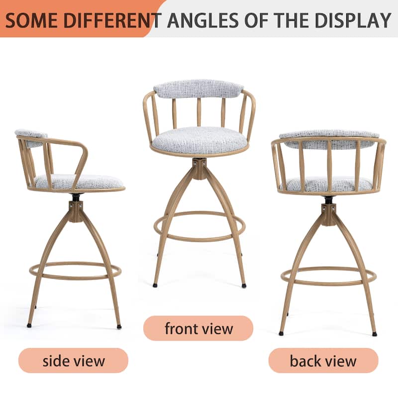 Set of 2 26" Swivel Counter Height Modern Bar Stools