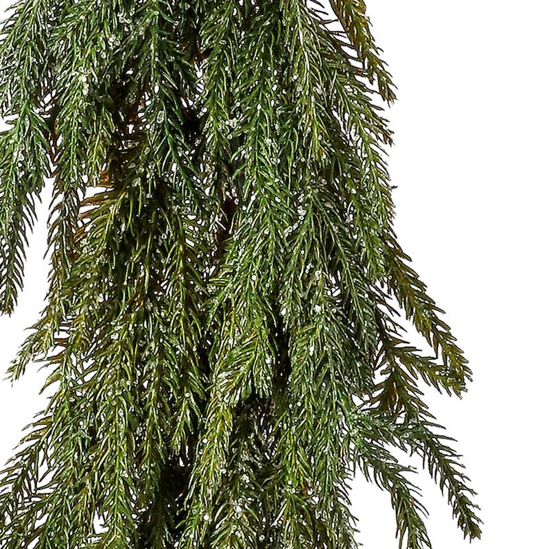 48" Iced Garden Norfolk Pine Garland - Natural Frost