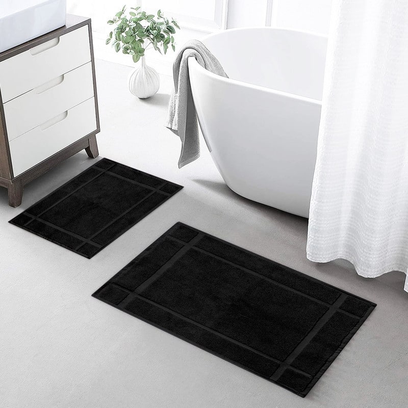 Bath Mat 1350GSM Pure Cotton Thick Soft Absorbent by Ample Decor