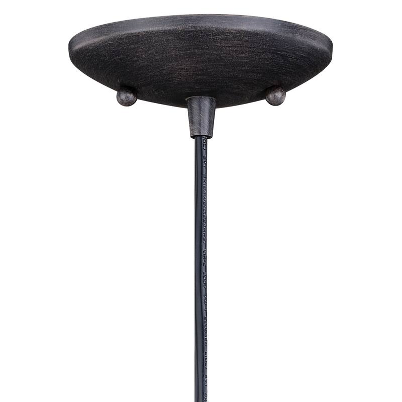 Farmhouse Pendant Light - 1-Light Barn Dome Fixture - Indoor Outdoor Ceiling Light - Aged Black Finish - 106.5