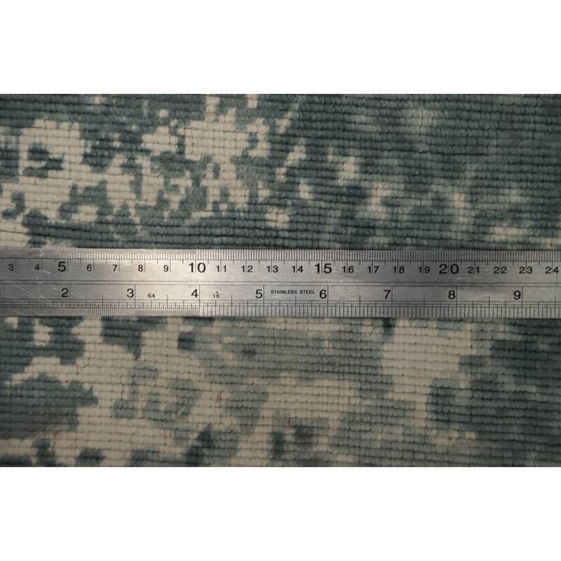 Hand Knotted Oriental Viscose Silk Carpet Modern Abstract Green Abstract Area Rug - 8' 1'' X 4' 11''