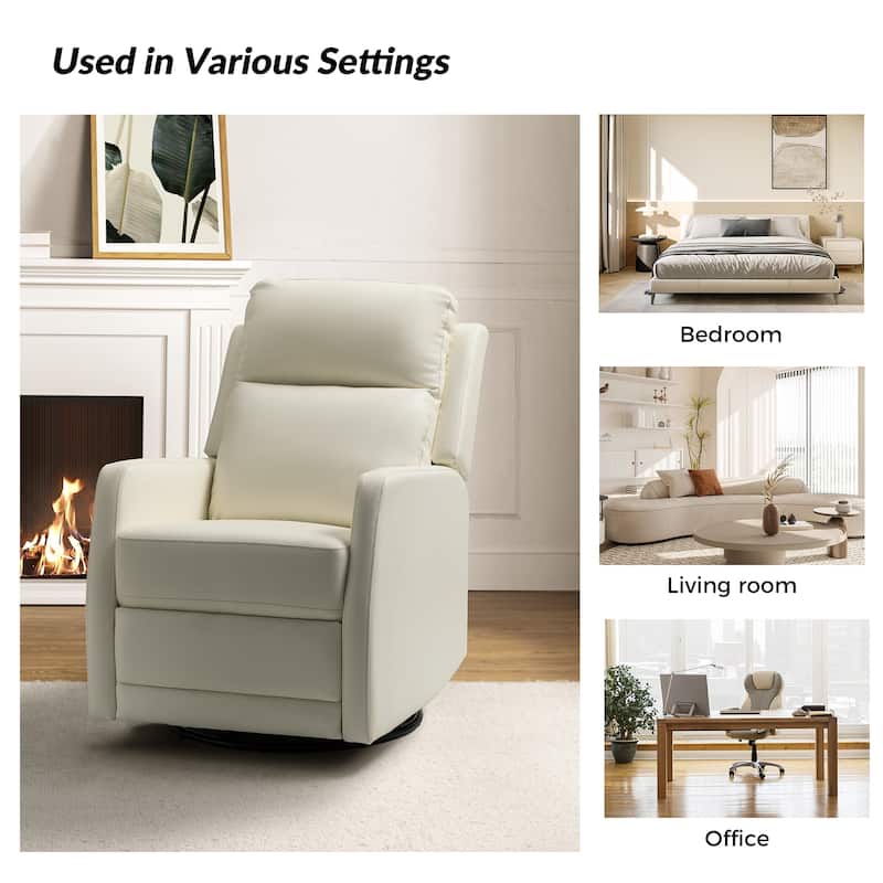 Esteban Modern Faux Leather Manual Rocking Swivel Recliner with Wingback