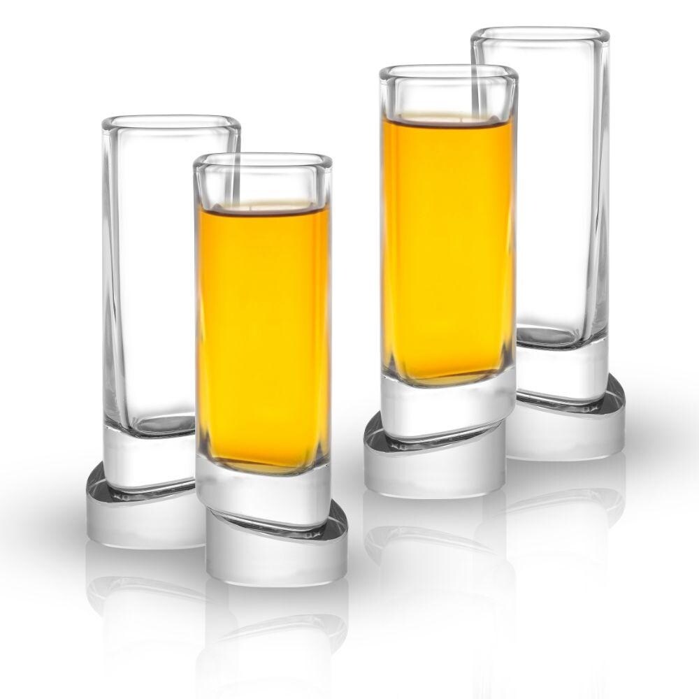 Joyjolt Square Aqua Vitae 1 5 Oz Crystal Shot Glasses Set Of 4 Overstock