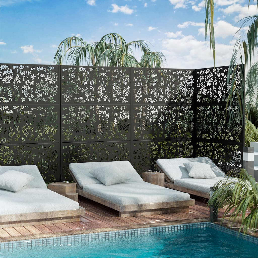 Outdoor Privacy Screen Metal Privacy Screen Panel Free Standing - 72*47