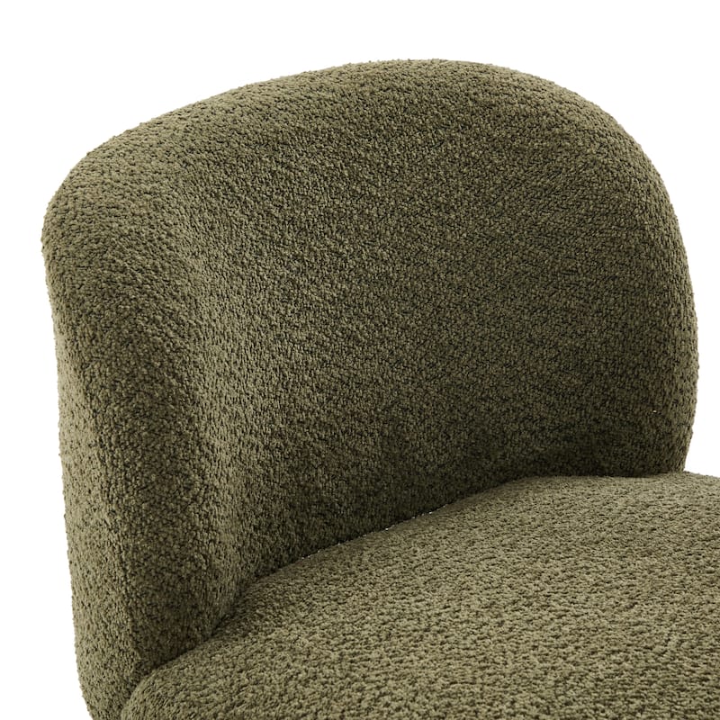 Christopher Knight Home - Modern Boucle Upholstered Accent Chair with Solid Rubberwood Legs