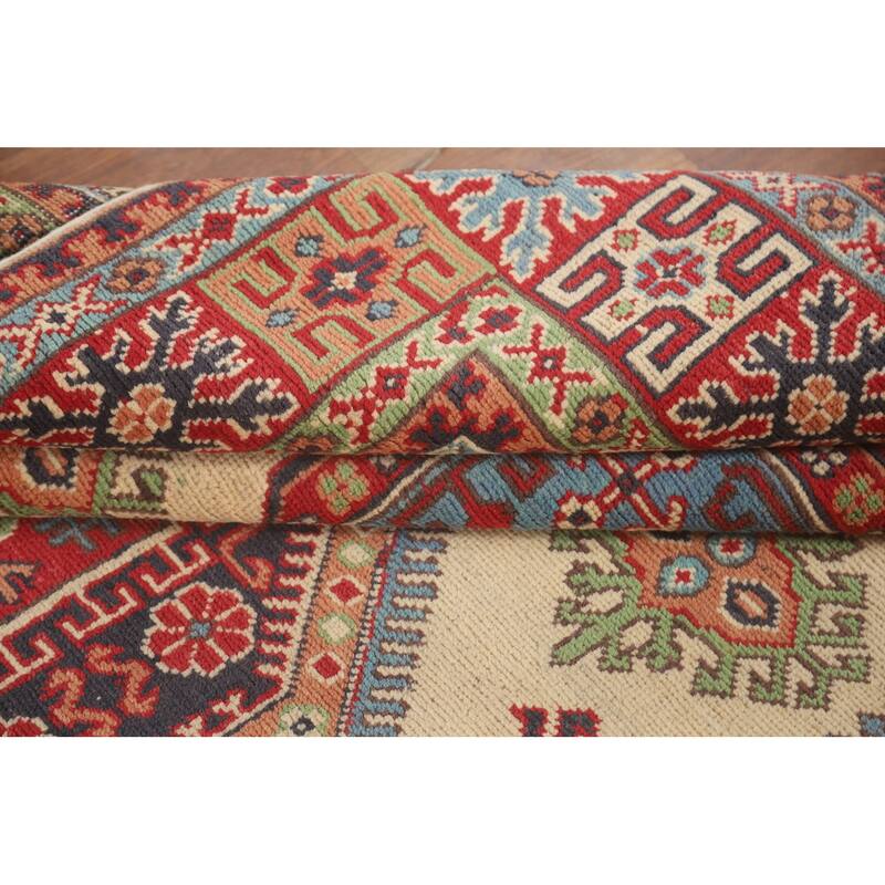 Kazak Area Rug Handmade Living Room Wool Carpet - 4'10" x 6'8"
