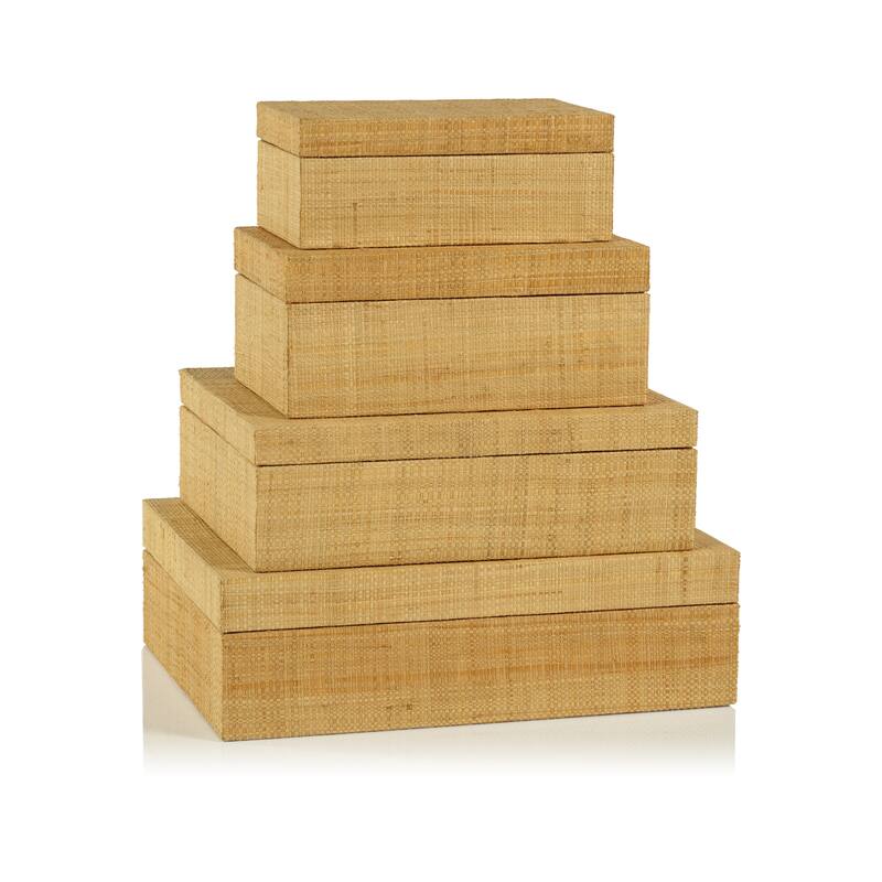 Mati Natural Grasscloth Decorative Box