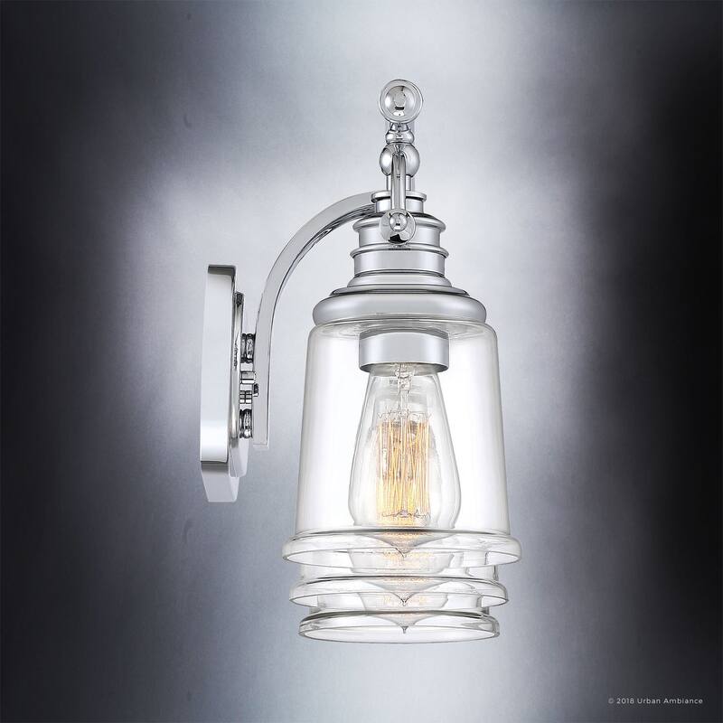 Luxury Industrial Bathroom Vanity Light, 9.5"H x 23"W, with Vintage Style, Polished Chrome Finish by Urban Ambiance