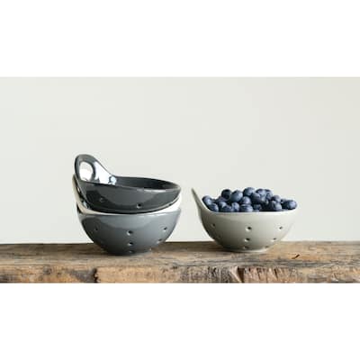 Round Stoneware Berry Bowls (Set of 4 Colors)