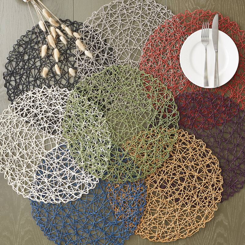 Design Imports Woven Paper Kitchen Placemat Set (Set of 6)