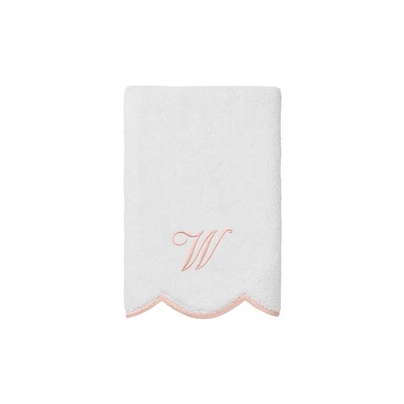 Authentic Hotel and Spa 100% Turkish Cotton Pink ADORNIA Scallop Personalized 3 Piece Towel Set - 3 Piece Set