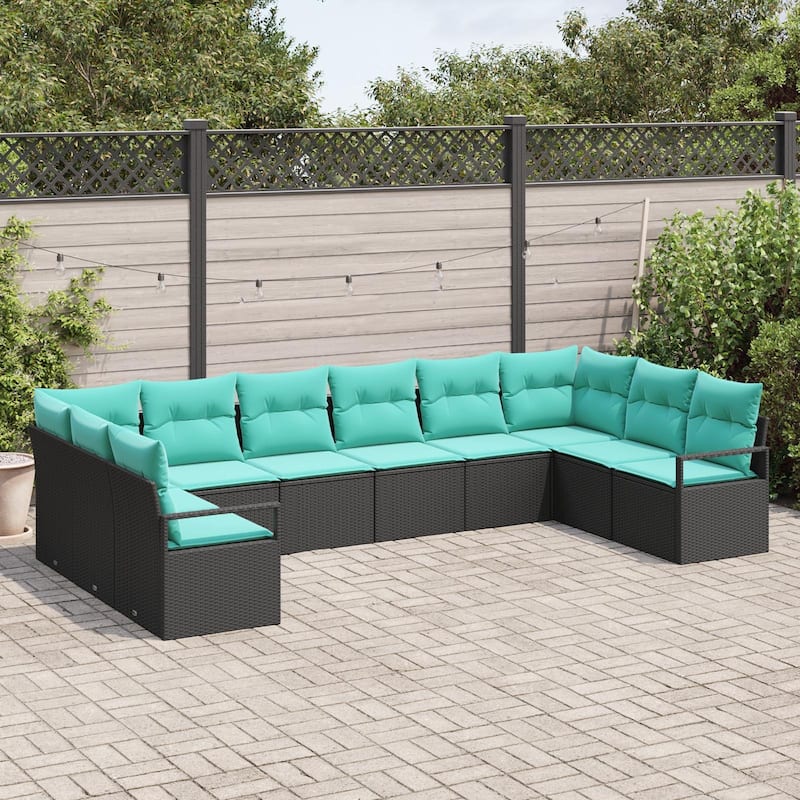 vidaXL 11 Piece Garden Sofa Set with Cushions - 135.4×69.7×27.2