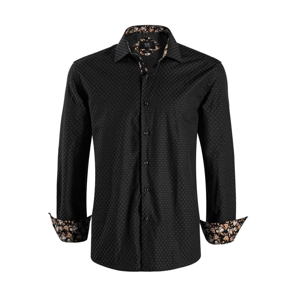 Elie Balleh Men's Jacquard Dot Slim Fit Button-Down Shirt