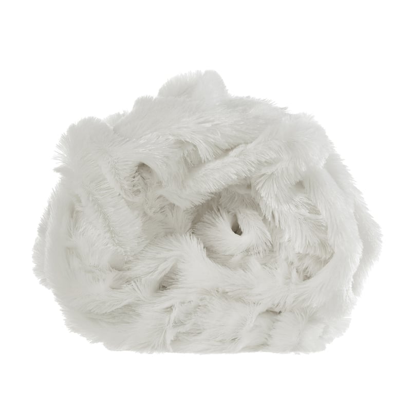 Akela 50"x60" Stitched Faux Fur Polyester Knit Throw - White