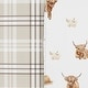 preview thumbnail 5 of 4, Sweet Jojo Designs Boho Highland Cow Boy, Girl, Gender Neutral 2 Pack Baby Bassinet Fitted Sheets - Taupe Plaid and Farm Animal