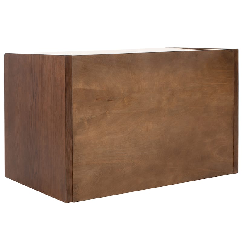 SAFAVIEH Roseanna Shoe Storage Bench Oak / Beige - 34" W x 18" D x 21" H - 34Wx18Dx21H