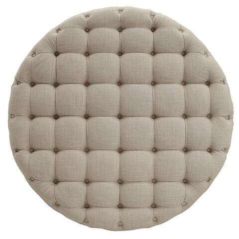 Knightsbridge Round Tufted Rolling Ottoman by iNSPIRE Q Artisan